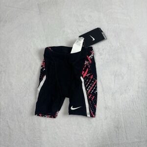 Nike‎ Boys Athletic Youth Tech Jammer Swim Shorts Size 20 XS 4 Black Pink White